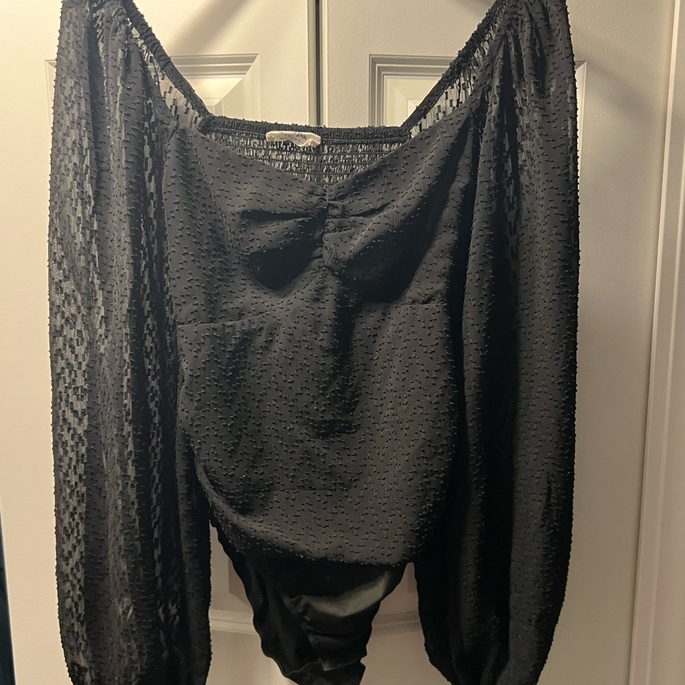 Showpo Black Textured Top